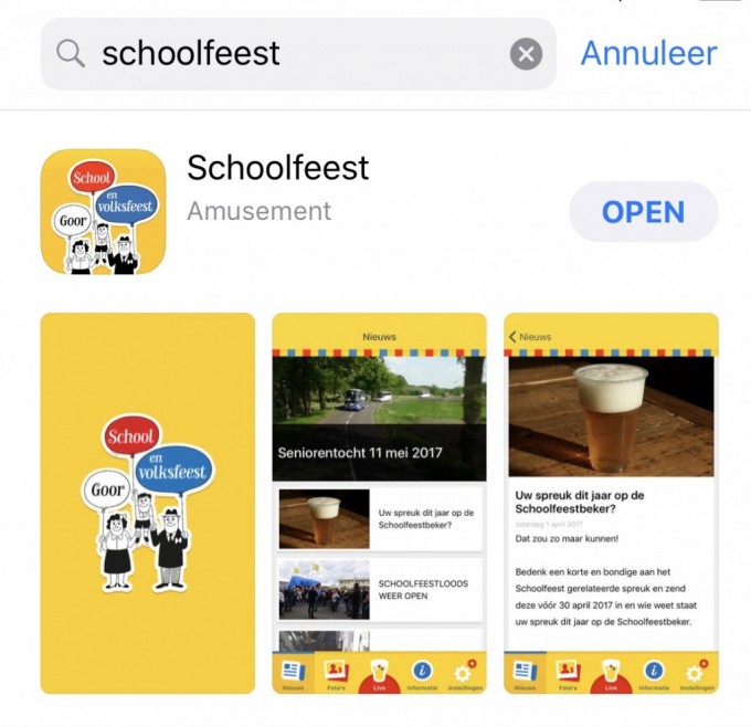 Nieuwe functies in de Schoolfeest app!